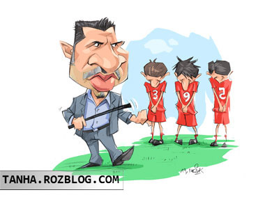 تک عکس های طنز کاریکاتور فوتبالیست ها علی دایی  WwW.Tanha.RozBlog.com